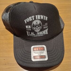 FORT IRWIN U.S. ARMY LOGO OTTO CAP 5 Panel Mid Profile Mesh Back Trucker Hat